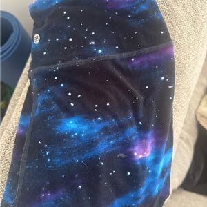 Women's Galaxy Print Leggings - Blue and Purple